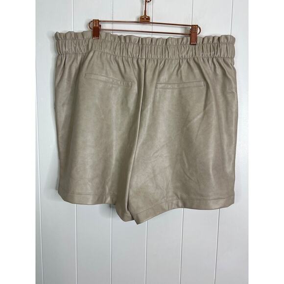 Avec Les Filles Tan Vegan Leather Paperbag Drawstring Waist Size 1X NWT - Picture 4 of 7